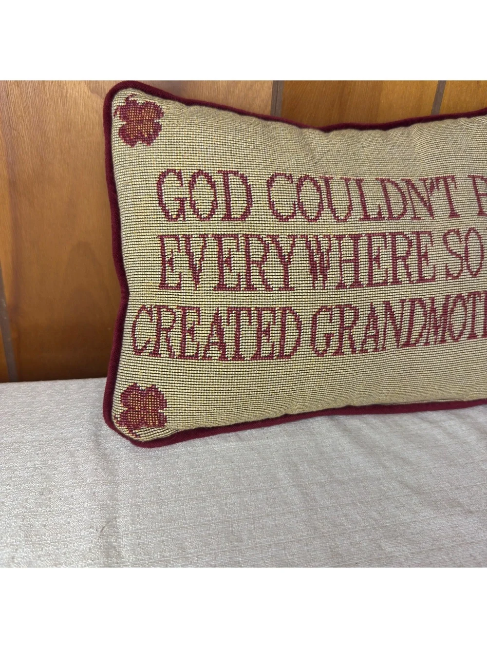 Grandmother Tapestry Accent Pillow God Couldn’t Be Everywhere Grandma Gift 12x7